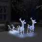 Reindeers & Sleigh Christmas Decoration 160 Leds 130 Cm Acrylic