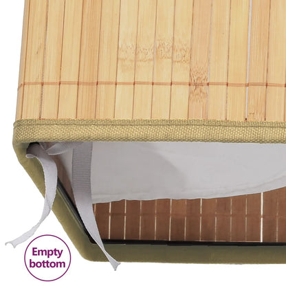 Bamboo Laundry Basket With 2 Sections 72 L