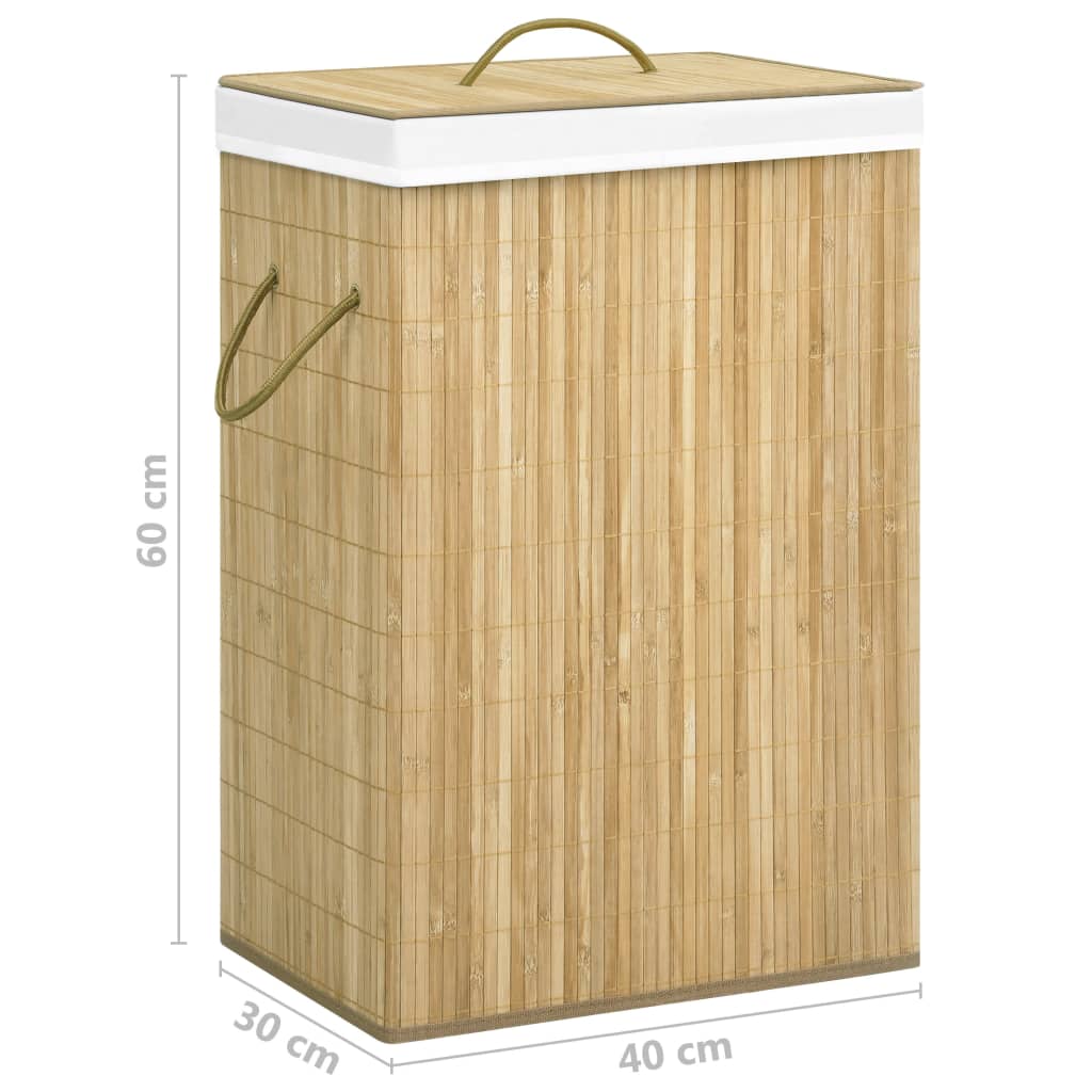 Bamboo Laundry Basket With 2 Sections 72 L