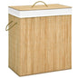 Bamboo Laundry Basket With 2 Sections 72 L