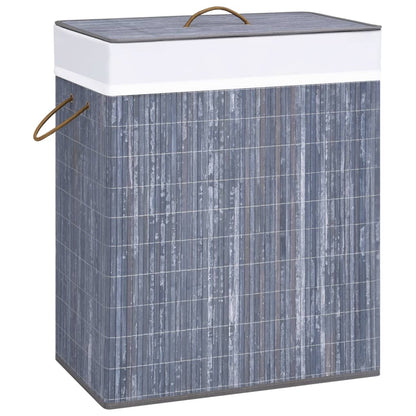 Bamboo Laundry Basket With 2 Sections 72 L