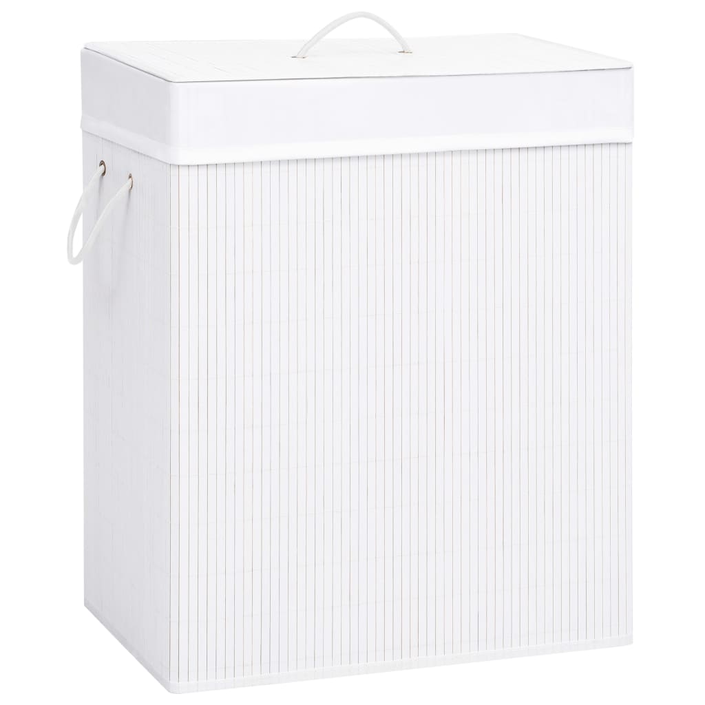 Bamboo Laundry Basket With 2 Sections 72 L