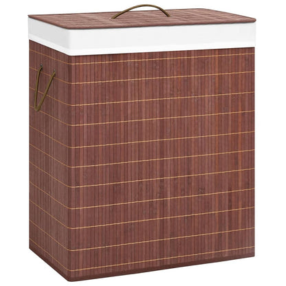 Bamboo Laundry Basket With 2 Sections 72 L