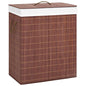 Bamboo Laundry Basket With 2 Sections 72 L