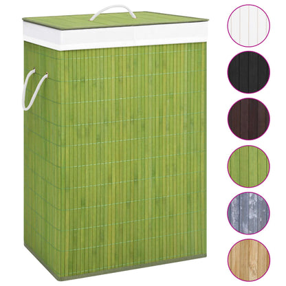 Bamboo Laundry Basket With 2 Sections 72 L