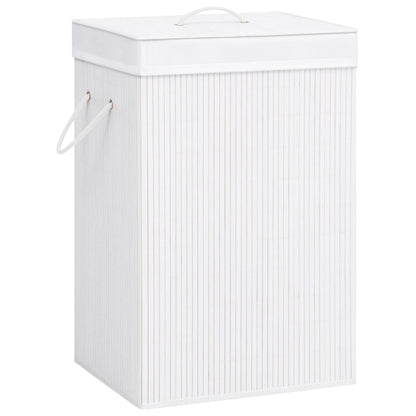 Bamboo Laundry Bin Rectangular Natural
