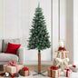 Slim Christmas Tree With Real Wood And Cones Green 150 Cm Pvc