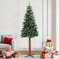 Slim Christmas Tree With Real Wood And Cones Green 150 Cm Pvc