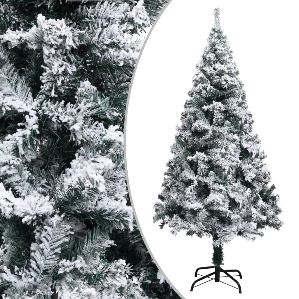 Artificial Christmas Tree With Flocked Snow Green 150 M Pvc