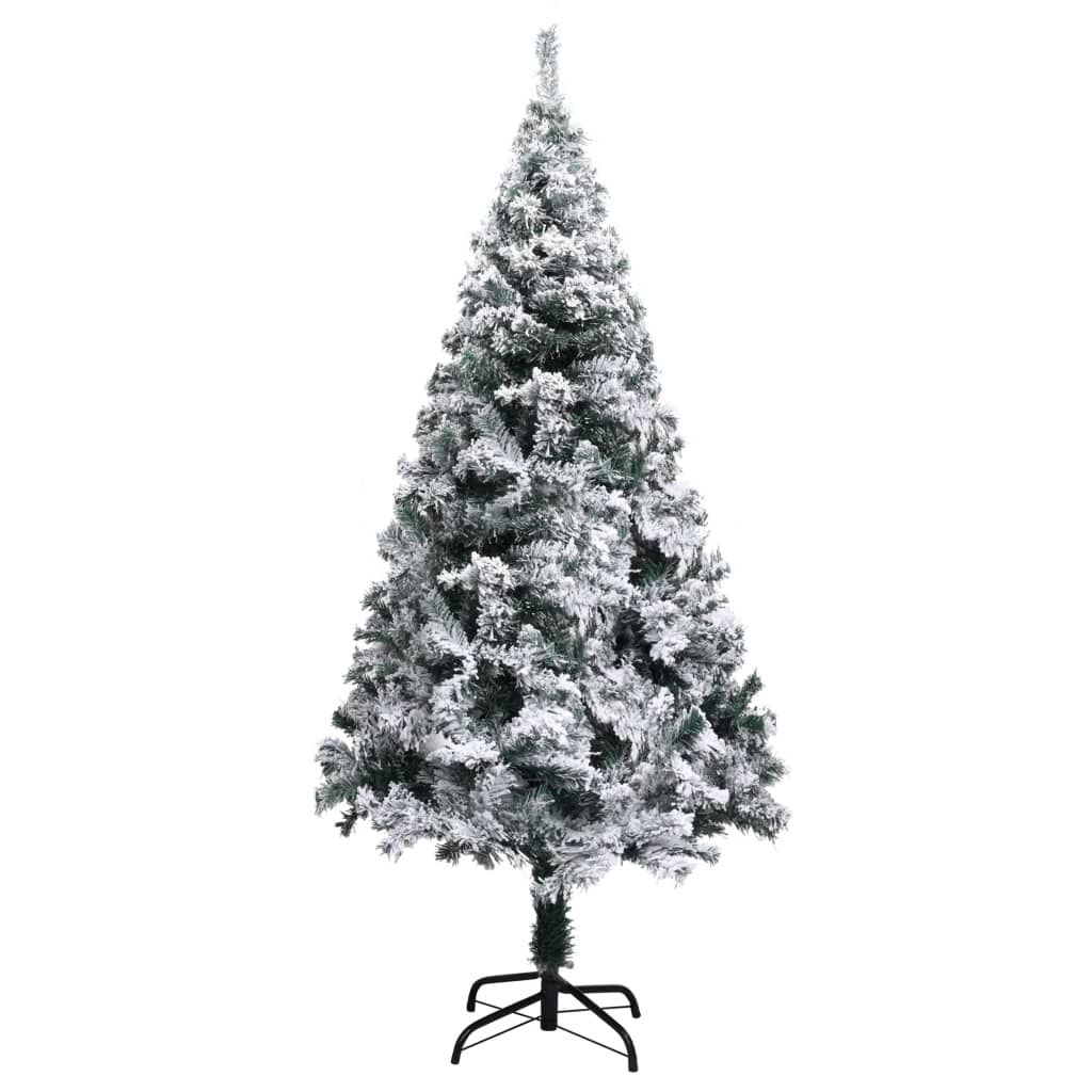 Artificial Christmas Tree With Flocked Snow Green 150 M Pvc