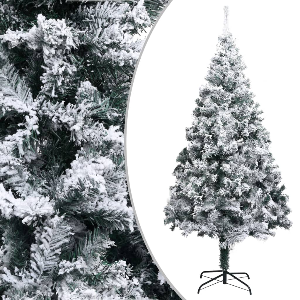 Artificial Christmas Tree With Flocked Snow Green 150 M Pvc