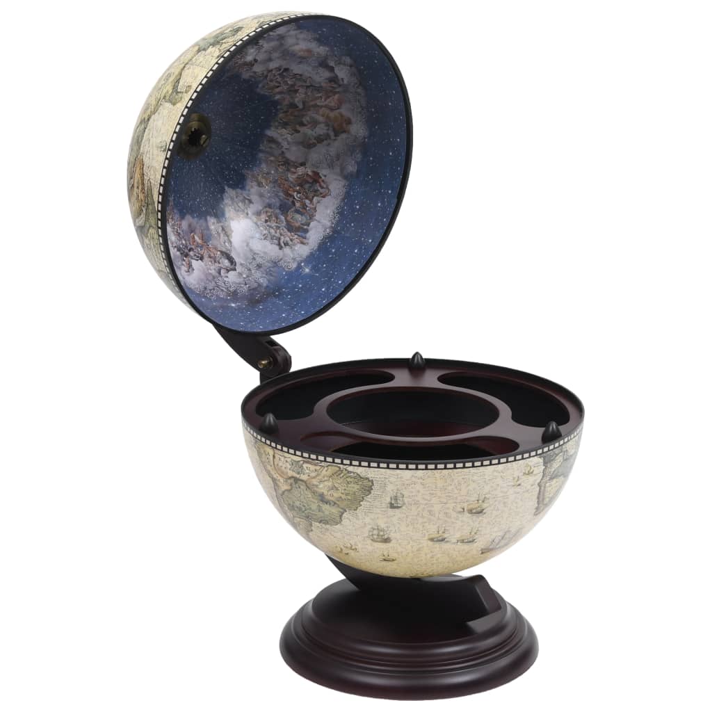 Tabletop Globe Bar Wine Stand Eucalyptus Wood