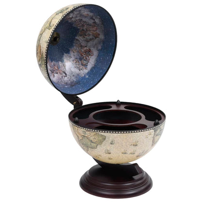 Tabletop Globe Bar Wine Stand Eucalyptus Wood