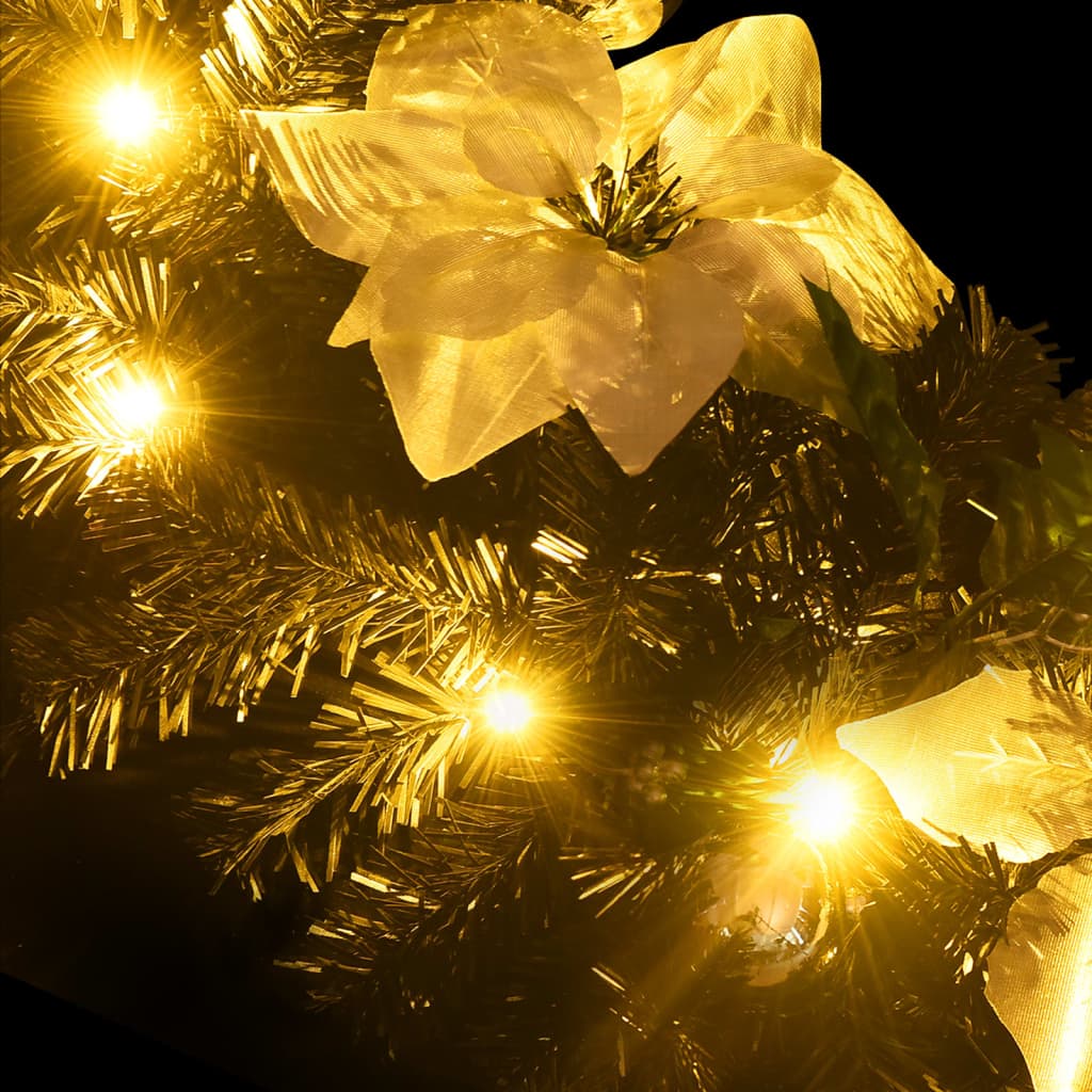 Christmas Garland With Led Lights Black 2.7 M Pvc