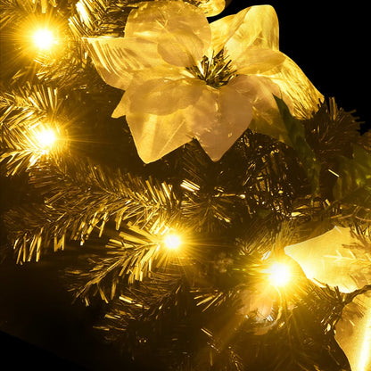 Christmas Garland With Led Lights Black 2.7 M Pvc