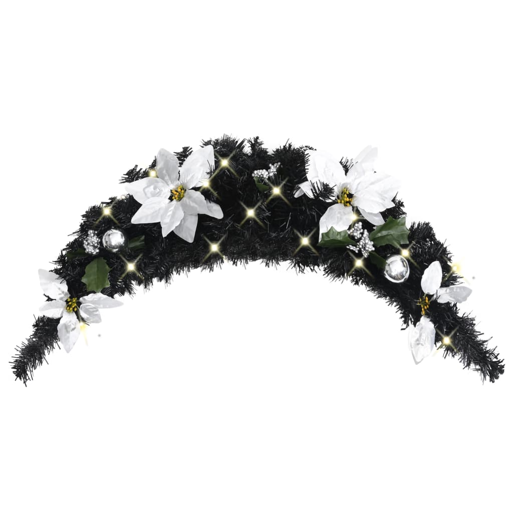 Christmas Arch With Led Lights Black 90 Cm Pvc