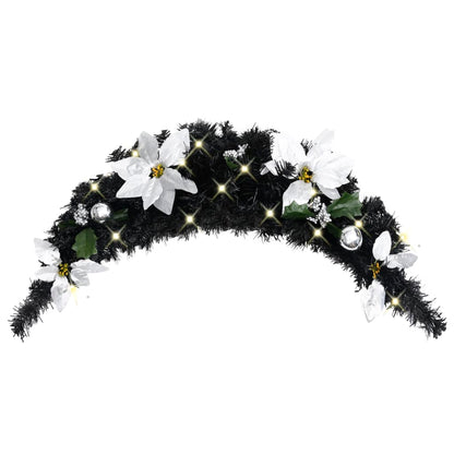 Christmas Arch With Led Lights Black 90 Cm Pvc