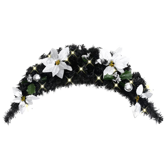 Christmas Arch With Led Lights Black 90 Cm Pvc