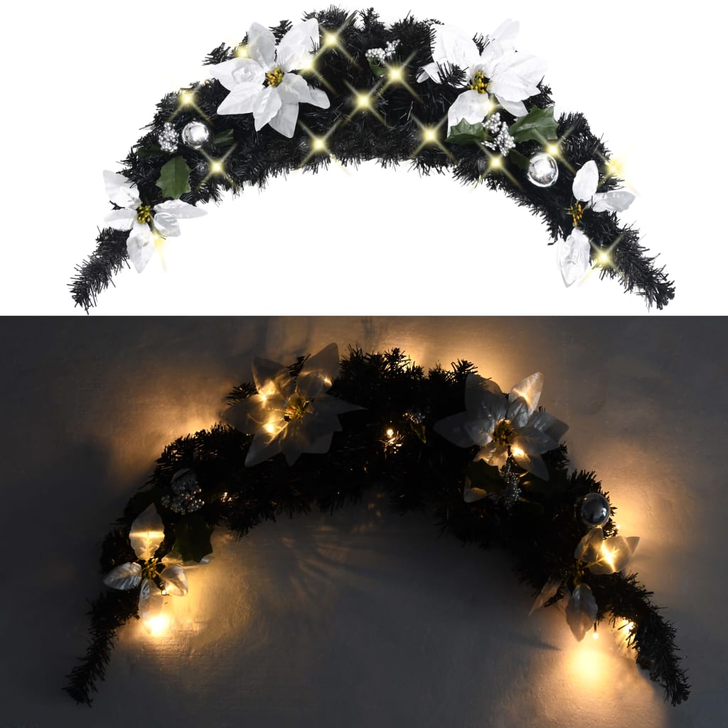 Christmas Arch With Led Lights Black 90 Cm Pvc