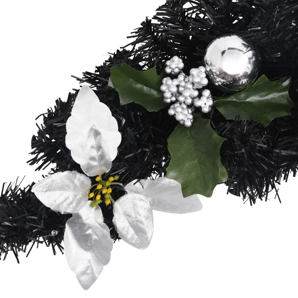 Christmas Arch With Led Lights Black 90 Cm Pvc