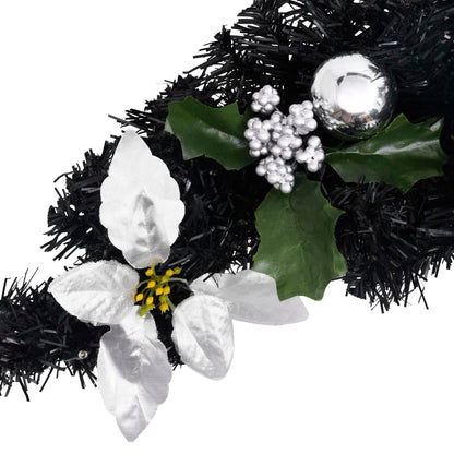 Christmas Arch With Led Lights Black 90 Cm Pvc