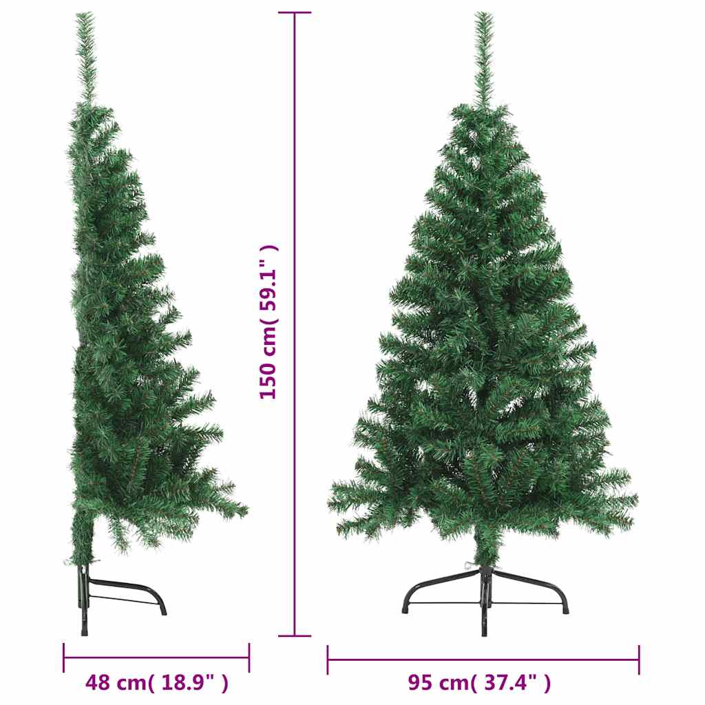 Artificial Half Christmas Tree With Stand 150 Cm Pvc