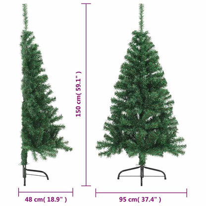 Artificial Half Christmas Tree With Stand 150 Cm Pvc