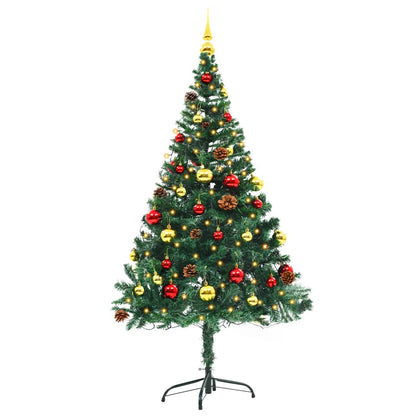 Artificial Pre-Lit Christmas Tree With Baubles 150 Cm