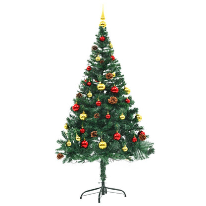 Artificial Pre-Lit Christmas Tree With Baubles 150 Cm