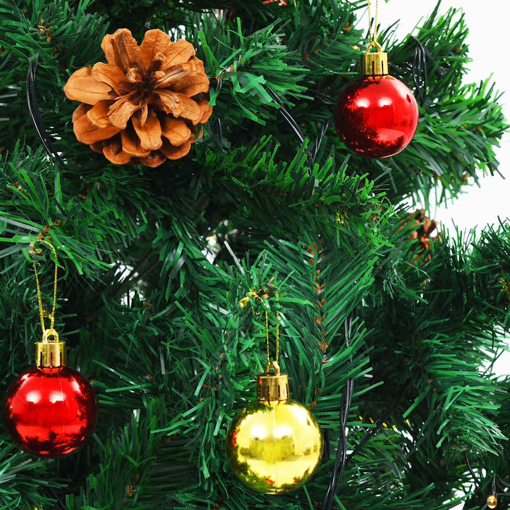 Artificial Pre-Lit Christmas Tree With Baubles 150 Cm