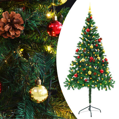 Artificial Pre-Lit Christmas Tree With Baubles 150 Cm