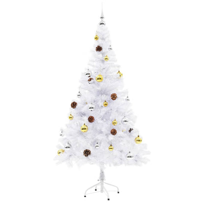 Artificial Pre-Lit Christmas Tree With Baubles 150 Cm