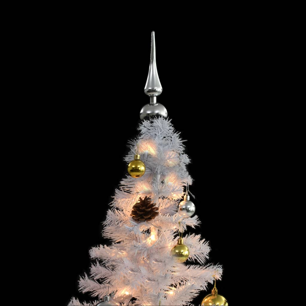 Artificial Pre-Lit Christmas Tree With Baubles 150 Cm