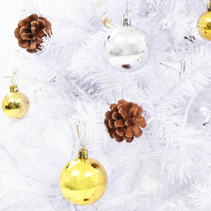 Artificial Pre-Lit Christmas Tree With Baubles 150 Cm