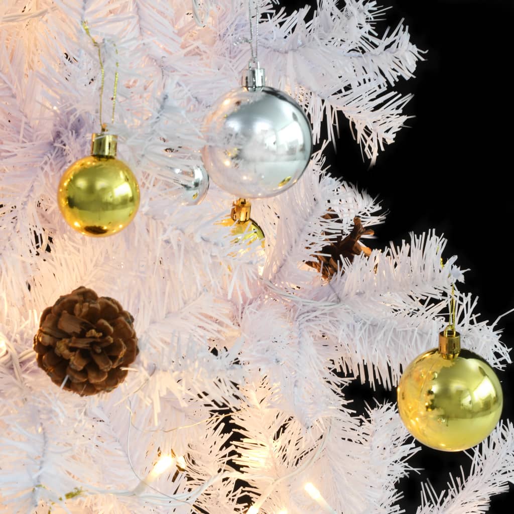 Artificial Pre-Lit Christmas Tree With Baubles 150 Cm