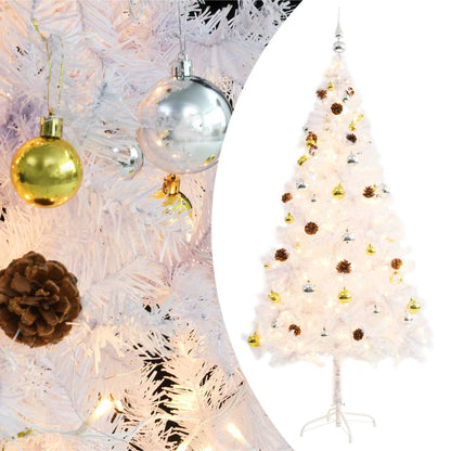 Artificial Pre-Lit Christmas Tree With Baubles 150 Cm