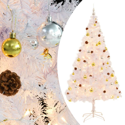 Artificial Pre-Lit Christmas Tree With Baubles 150 Cm
