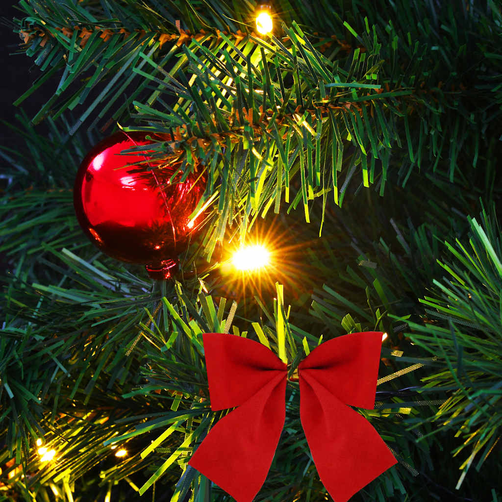 Artificial Pre-Lit Christmas Tree With Baubles Green 64 Cm