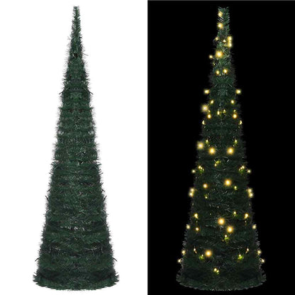 Pop-Up String Artificial Pre-Lit Christmas Tree Green 150 Cm