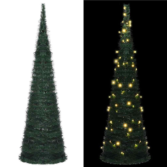 Pop-Up String Artificial Pre-Lit Christmas Tree Green 150 Cm