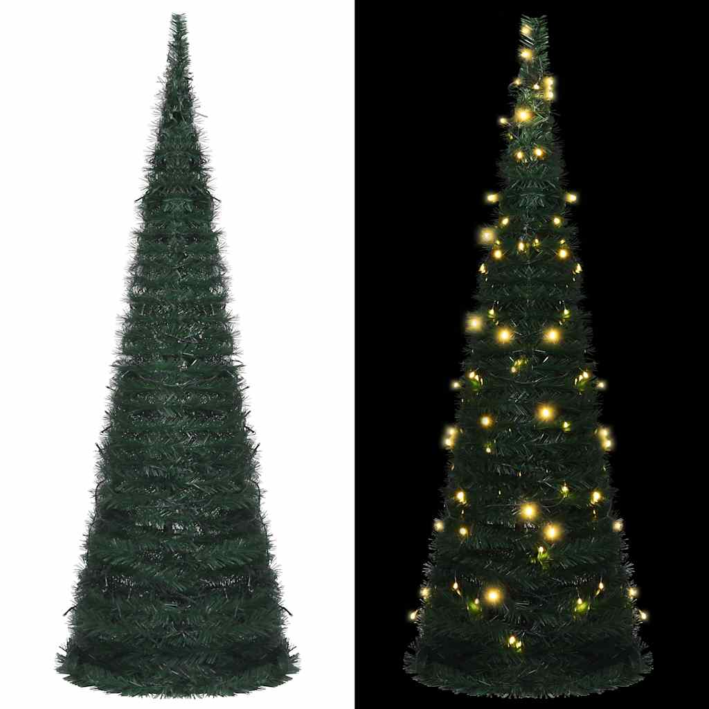 Pop-Up String Artificial Pre-Lit Christmas Tree Green 150 Cm
