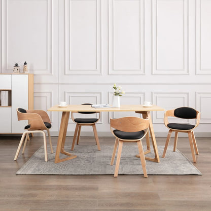 Dining Chairs 2 Pcs Bent Wood And Faux Leather