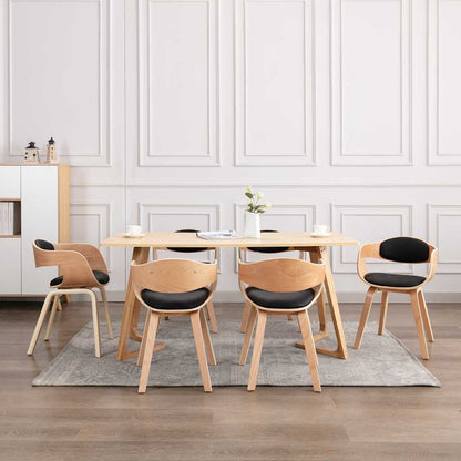 Dining Chairs 2 Pcs Bent Wood And Faux Leather