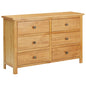 Chest Of Drawers 105X33.5X73 Cm Solid Oak Wood