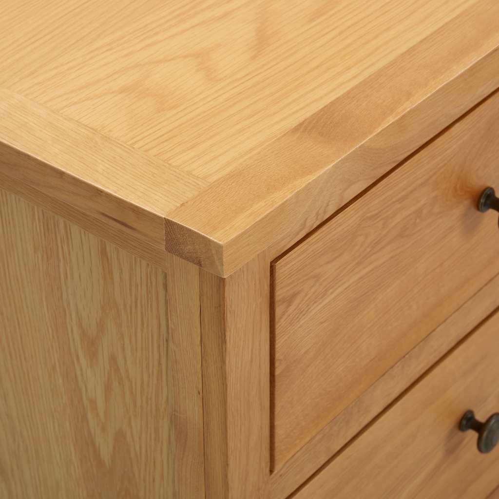 Chest Of Drawers 105X33.5X73 Cm Solid Oak Wood