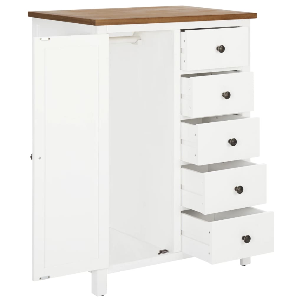 Wardrobe 76X52X105 Cm Solid Oak Wood