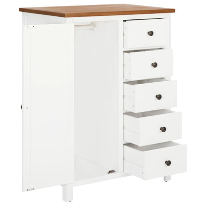 Wardrobe 76X52X105 Cm Solid Oak Wood