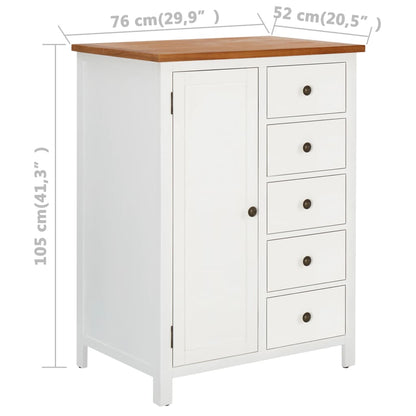 Wardrobe 76X52X105 Cm Solid Oak Wood