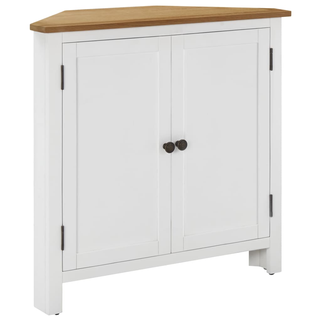 Corner Cabinet 80X33.5X78 Cm Solid Oak Wood