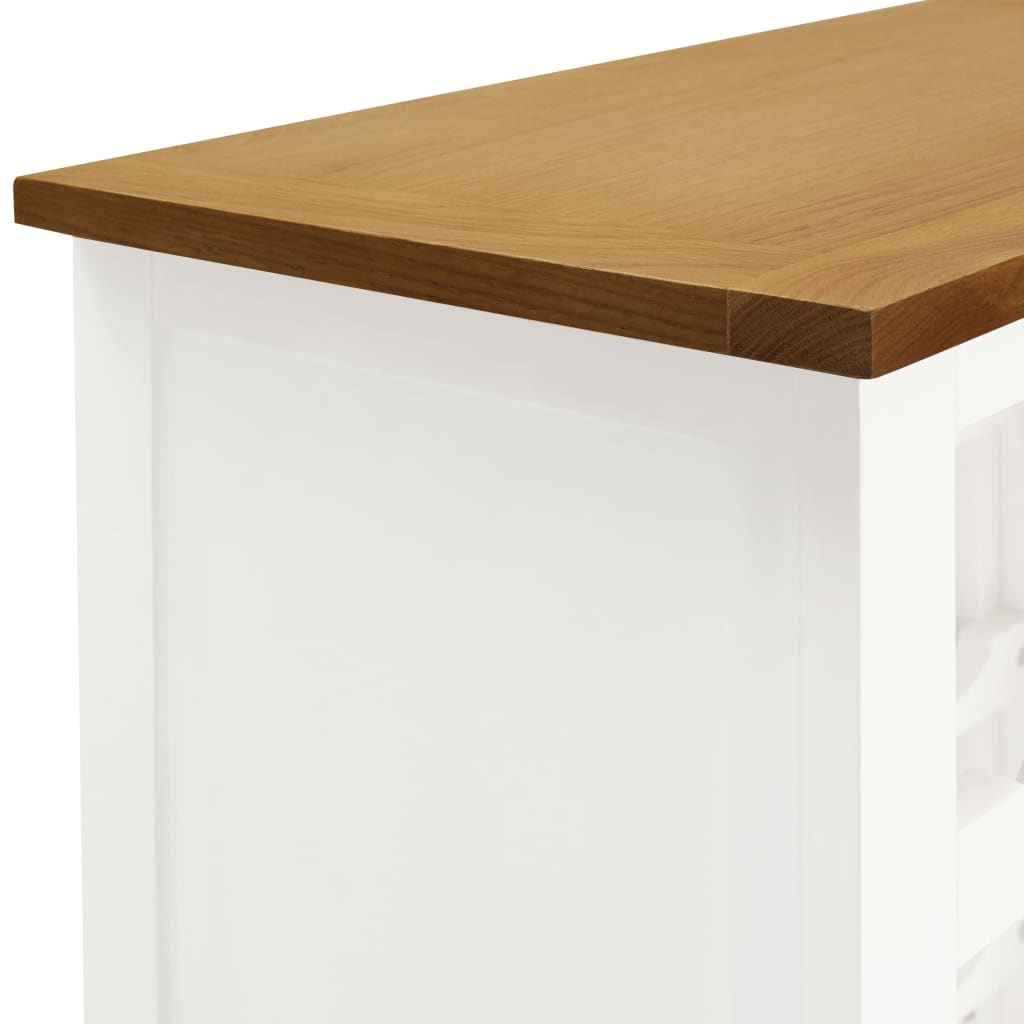 Wine Cabinet 56X32X110 Cm Solid Oak Wood